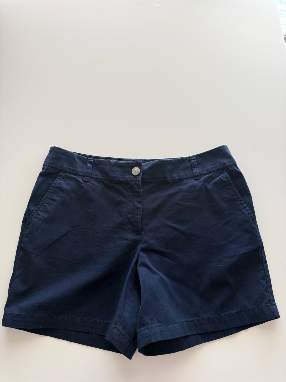 LOFT Navy Blue Chino Shorts Size 10P 10 Petite 6" Inseam